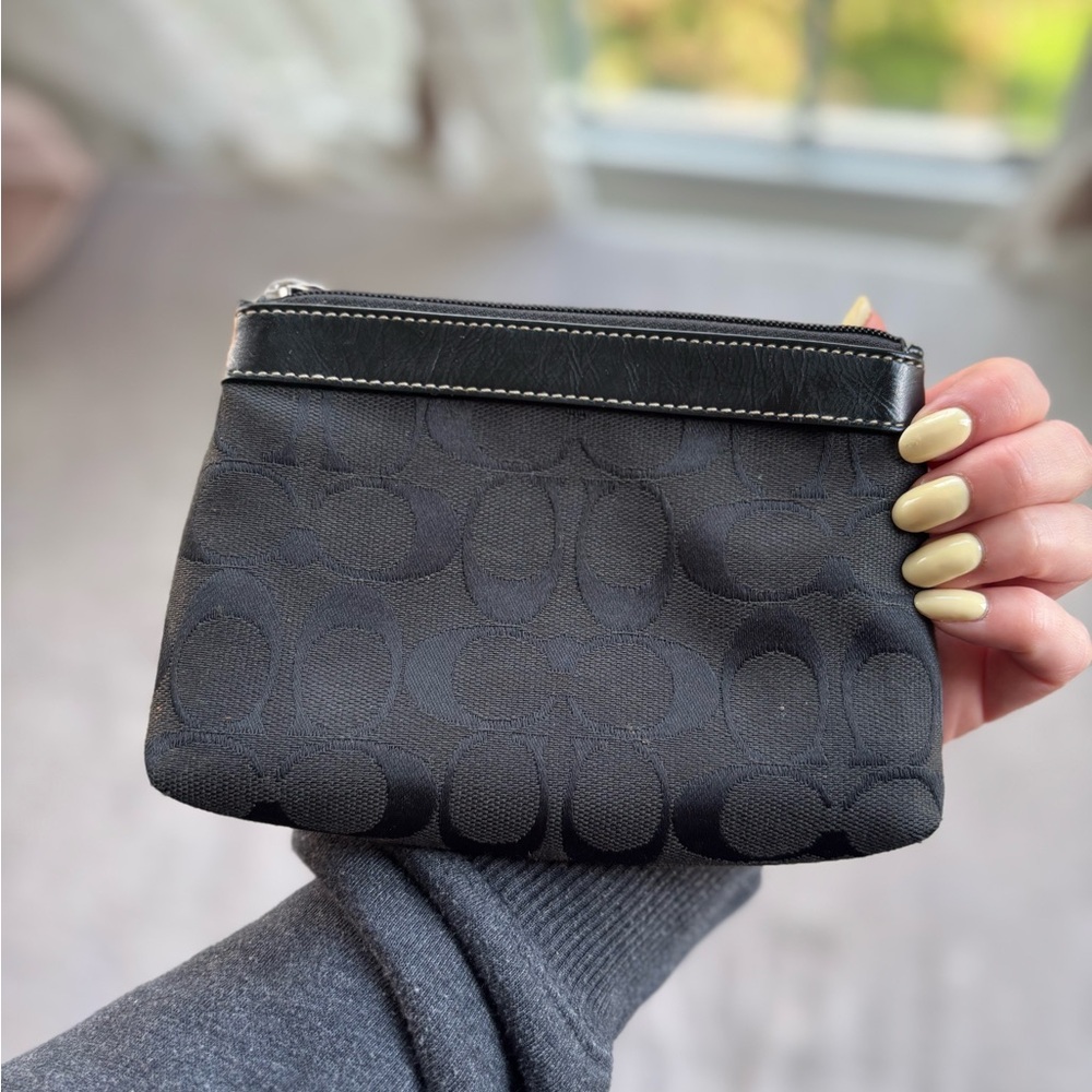 Coach Black Signature Wristlet- Vintage